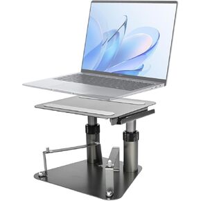Monitor Stand Riser, Adjustable Laptop Monitor Stand for Desk with Keyboard Stand and Phone Holder, Aluminum Monitor Laptop Stand Riser, Fits for All Monitor 10.1-17.3in, Laptop Within 17in