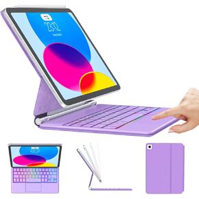 Case for iPad Pro 13-inch (M4) 2024,Magic Keyboard with 11 Colors Backlight for iPad Pro 13–Touch Trackpad Magnetic Case for iPad (Rose Gold)
