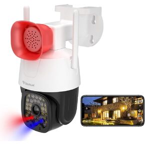 Security Cameras Wireless Wifi Outdoor IP Camera, 4MP HD AI Motion Detection Loud Speaker, Instant Alert Color Night Vision, 2-Way Talk, Waterproof, Cloud/SD Storage Surveillance Indoor Smart Home cam
