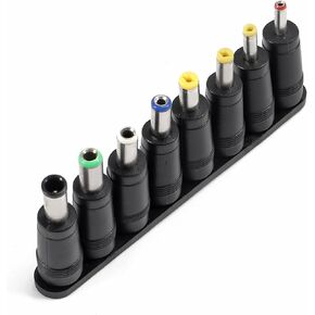 8Pcs Universal 5.5mm x 2.1mm DC AC Connector Power Adapter Tips Connector Power Socket Kits Compatible with Laptop Charger Power Supply Convert Plug Set