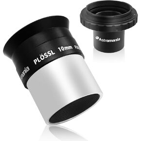 Astromania T-Ring Set fo Nikon SLR/DSLR Cameras - Bundle with - 1.25" 10mm Plossl Telescope Eyepiece