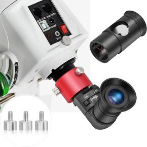 1.25" Metal Collimating Cheshire Eyepiece Short Version - Bundle with Right Angle Viewfinder with Polar Scope Metal Adapter