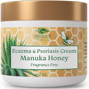 Manuka Honey Eczema Cream (Fragrance Free) 16oz - Moisturizing Lotion Treatment For Psoriasis Relief - Itchy, Dry Skin Rash Healing Ointment - Skin Soothing Moisturizer For Kids, Adults, Baby Crème