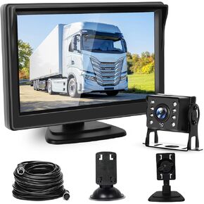 Backup Camera with Monitor 5 inch IPS Screen, Hodozzy Waterproof Night Vision Rear View Camera Wired with Night Vision Reversing Camera Monitor for Car/Truck/RV/SUV/Trailer 9V-36v