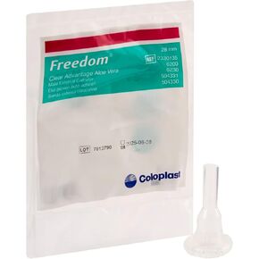 10 -Pack Condom Catheter 28mm Freedom Clear Advantage Aloe Vera Adhesive, Item #6200