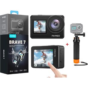 AKASO Brave 7 Action Camera with Waterproof Floating Hand Grip