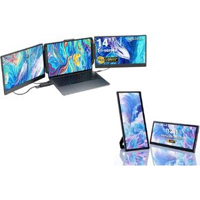 14' Triple Laptop Screen Extender + 12.1' Laptop Monitor Extender, Plug-Play for Mac/Windows, PC, Xbox, PS