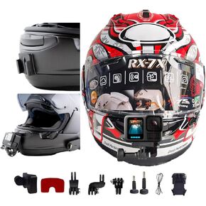 Customized for The Arai Rx-7x, a Helmet Chin Mount ，That Keeps The Camera Lens in The Center Position Compatible with GoPro Hero, Insta360, DJI, Adjustable Camera Bracketa