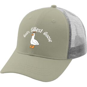 Gods SILLIESTS Gooses Hat Trucker Hat Women Funny Mesh Cap for Summer Apricot