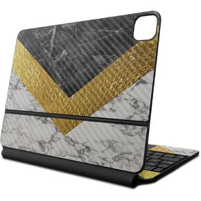 Carbon Fiber Skin Compatible with Apple Magic Keyboard for iPad Air 11-inch (M2) 2024 - White Tiger - Premium 3M Vinyl Protective Wrap Decal Cover - Easy to Apply | Crafted in The USA by MightySkins