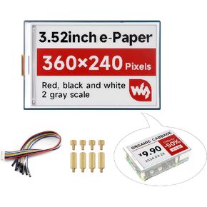 3.52 بوصة عرض E-Paper عرض متوافق مع Raspberry PI 5/4B/3B+/Zero/Zero W/Zero 2W/PICO/PICO W/PICO 2/Jetson Nano/STM32