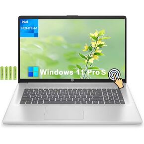 HP 17 17.3" HD+ Touchscreen Business Laptop Computer [Windows 11 Pro S], Intel Pentium Silver N5030, 8GB RAM, 256GB PCIe SSD, Numeric Keypad, Wi-Fi 5, BT 5.0, HDMI, USB, w/Battery