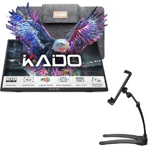 Kado Portable Monitor 15.6'' FHD 1080p Aluminum Alloy Stand Set, Ultra-Slim Laptop Monitor 1920x1080 with Built-in Speakers, IPS Display for PC, Mac, Phone, Xbox, PS5, USB-C & HDMI Connectivity