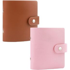 2Packs 52 Pockets Mini Photo Album for Fujifilm Instax Mini Instant Film(Brown+Pink)