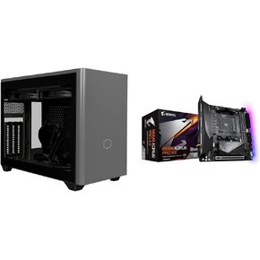 Cooler Master NR200P MAX SFF Small Form Factor Mini-ITX Case & GIGABYTE B550I AORUS PRO AX, AM4 AMD/B550/Mini-Itx/Dual M.2/SATA 6Gb/s/USB 3.2 Gen 1