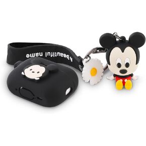 Airpods Pro 2 Case Cover with Doll and Keychain, Cute Silicone Skin Design Protective Cover Accessories for Airpods Pro 2 2022 (Mickey)