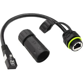 RJ45 Waterproof M20 Panel Mount Connector, Male to Female Cat6A Ethernet LAN Cable,CAT6A Shielded Ethernet Network Extender 27.8cm with Dust Cover for Outdoor Network LED Equipment