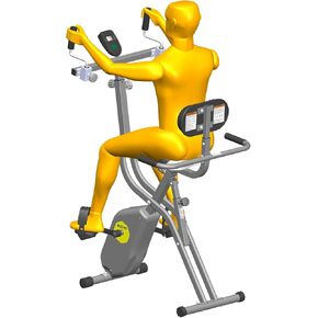 Folding Exercise Bike Hand and Arms and Shoulder Trainer Equipment for Home Workout Stationary Magnetic Foldable Upright Indoor Cycling Bicycle X-Bike with Adjustable Resistance for Seniors
