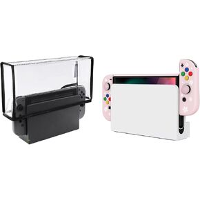 PlayVital Protective Slim Case for Nintendo Switch OLED w/Dust Cover - Pink