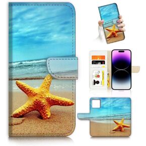 for iPhone 14 Pro, Fashion Flower Scene Flamingo Dragonfly Flip Wallet Phone Case Cover AD006 (#24911 Purple Dragonfly)
