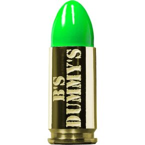B's Dry Fire Snap Caps - A.K.A. B's Dummy's - Dummy 9mm Luger Training Caps (5 Pack) (Neon Green Brass)