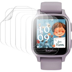 6 Pack Screen Protectors for Garmin Venu Sq/Sq Music, Soft TPU Screen Film, HD Clear, Full Coverage, Scratch Resistant,Protector de Pantalla