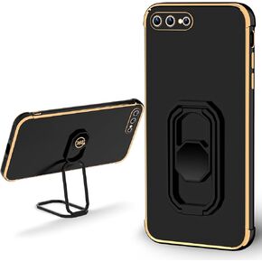 WINTONG for iPhone 12 Pro Max Case with Metal Stand, Phone Case with Double Ring Holder Finger Kickstand [Foldable & Adjustable], Women Girls Bling Luxury Protective Cover - Black in Saudi Arabia