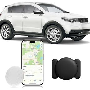 GPS Tracking Device for Vehicles,Real Time GPS Car Tracker Works with Apple Find My (iOS Only),No Monthly Fee Mini Hidden Car Tracker Device with Magnetic Case (Black,1PCS)