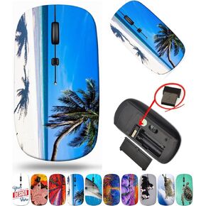 maizi Cordless Mouse for Mac Laptop PC Chromebook, Cordless Mice Image ID: 30120979 a Beach is Beautiful 2.4G Portable with USB Receiver Manufacturered in USA