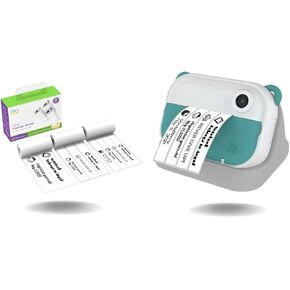 myFirst Camera Insta Wi (Teal) & Thermal Sticker Label (Refill) - Wireless Instant Print Camera with Video and Label Maker (Refill)