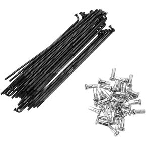 Bike Bicycle Spokes 14G Bicycle Mountain Bike Spokes Steel Black 36Pcs