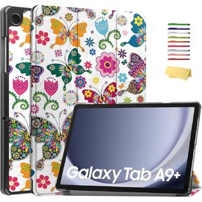 Case for Samsung Galaxy Tab A9 Plus/A9+ Tablet 5G 11" 2023 Model (SM-X210/X216/X218), Multi-Angle Stand Slim Hard Back Trifold Shell Smart Cover with Auto Wake/Sleep, Starry Night Van Gogh