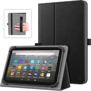 Fintie Universal Case for 7-8 Inch Tablet eReader - Folio Book Style Premium PU Leather Protective Cover with Hand Strap Pen Holder for 7", 7.9", 8" Devices