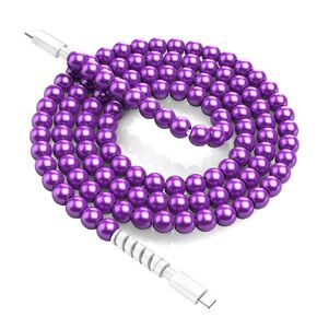 WESADN USB C Cable Beaded Charging Cable 66W Fast Charging Cord for iPhone 16 3.3FT USB C to USB Type C Charging Cord for iPhone 15 Plus/Pro/Pro Max/Galaxy S24 Ultra for iPad 10th Gen, Purple