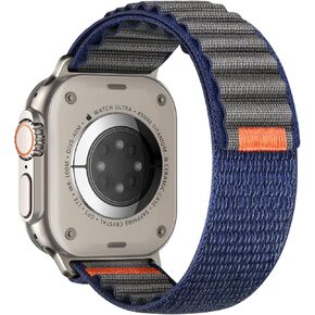 Alpine Loop Nylon Bands Compatible with Apple Watch Ultra Band 49mm 46mm 45mm 44mm 42mm(series 3), Rugged Fabric Trail Sport Soft Adjustable Strap for iWatch Series 10 Ultra SE 9 8 7 6 5 4 3