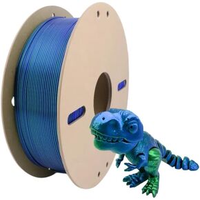 Silk PLA Filament 1.75mm Rose Red & Sky Blue Dual Color PLA 3D Printer Filament 2 in 1 Coextrusion 1kg (2.2lbs) 3D Printing Filament