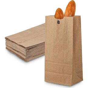 MT Products Brown Paper Bags - 8 lbs. Capacity, Multipurpose Grocery Bags - Disposable Paper Lunch Bags Perfect for Shopping, Storage, and More (100 Pieces)