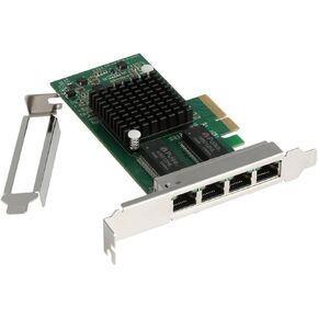 Quad-Port Gigabit NIC مع رقاقة Intel I350 ، بطاقة شبكة 1 جيجابايت مقارنة بـ Intel I350-T4 NIC ، منافذ RJ45 ذات 4 موانئ ، PCI Express 2.1 X4 ، بطاقة Ethernet مع ملف تعريف منخفض لنظام التشغيل Windows/Windows/Linux