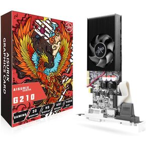 GT 210 1G Graphics Card, 64Bit 589MHZ 1024 MB DDR3 PCI Express 2.0 Graphics Card, DVI VGA HDMI Low Profile Graphics Card with Cooling Fan