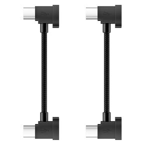 كابل USB C إلى USB C OTG 1 FT-2 حزمة ، 90 درجة كابل بيانات التحكم عن بُعد ، سلك مضفر من النايلون الزاوية لـ DJI Mavic ، Mini ، Air 2S ، Air Mavic ، DJI RC ملحقات إلى Phone15/16/Tablet