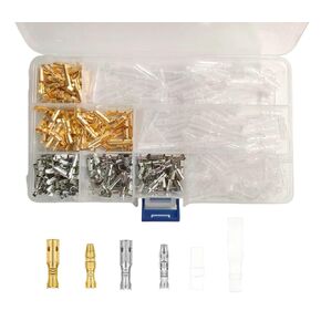 400 Pcs 3.9mm connectors kit with Insulation Sleeves Male and Female Brass Compatible with for Electronic Equipment Automotive Electrical connectors