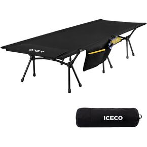 ICECO Extra Large Camping Cot for Adults, Portable Bed Sleeping Cot, Ultra-Stable Folding Bed Supports 400 Lbs, Ideal for Tent, Outdoor, Hiking, Travel, RV, Beach in Kuwait