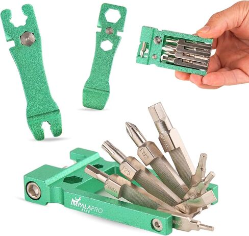 Bike Tool Kit Portable 20 in 1 Compact and Lightweight (117.5g) Chrome-Vanadium (CRV) - Bike Multitool with Chain Breaker - MTB Multitool - Bike Repair Tools (Black) in Kuwait