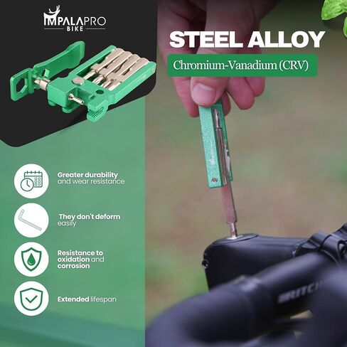 Bike Tool Kit Portable 20 in 1 Compact and Lightweight (117.5g) Chrome-Vanadium (CRV) - Bike Multitool with Chain Breaker - MTB Multitool - Bike Repair Tools (Black) in Kuwait