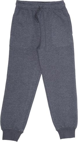 EVERYDAY KIDS Girls’ Black Cotton Fleece Sweatpants; Girls’ Activewear Jogger Pants - Soft and Breathable Cotton/Poly Blend (Size 18/20, Black) in Kuwait