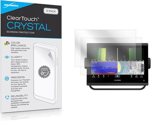 BoxWave Screen Protector Compatible with Garmin GPSMAP 943xsv (Screen Protector ClearTouch Crystal (2-Pack), HD Film Skin - Shields from Scratches for Garmin GPSMAP 943xsv in Saudi Arabia