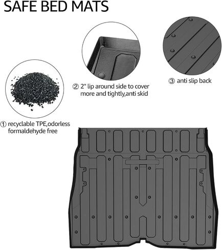A & UTV PRO Bed Mat Liner for Polaris Ranger SP 570 / Crew SP 570 2022 2023, All Weather TPE Material Protection Cargo Slush Liner Accessories, 1PC in Kuwait