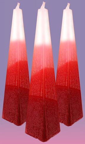 شمعة Ner Mitzvah Havdalah على شكل هرم - شمعة هرمية هدية يهودية - برتقالي in Kuwait