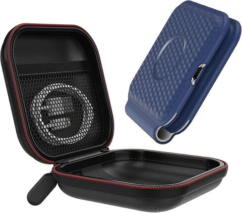 HALLEAST Silicone Protective Case for MagSafe Duo Charger + EVA Outter Storage Box 2 in 1 Set 【Included a Soft Silicone Case and a Hard EVA Travel Cover, Not Included Charger & Cable】-Black in Saudi Arabia