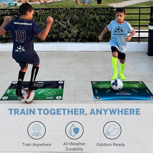سجادة تدريب كرة القدم SkillZone - تتضمن جوارب ذات قبضة ممتازة وحقيبة حمل | الوصول إلى مركز التدريب بالفيديو | تصميم عريض للغاية وسميك للغاية من أجل الرشاقة والتحكم في الكرة | بساط تدريب كرة قدم متين ومقاوم للانزلاق (وردي) in Kuwait